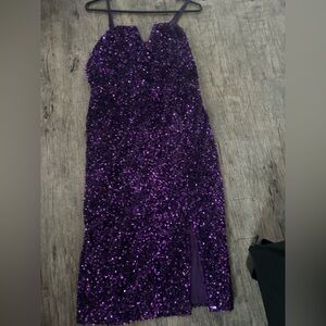 SHEIN Purple Sequin Dress